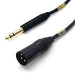 Sonic Plumber Black and Gold 6.35mm (1/4 Inch) TRS Jack to XLR Male 3-pin Balanced Interconnect Cable with Cable Tie (NOT SUITABLE to connect stereo output/keyboard/guitar to XLR input) (2m / 6.56ft)