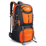 60L Hiking Backpack Waterproof Travel Fishing Climbing Camping Hiking Daypack (Orange)