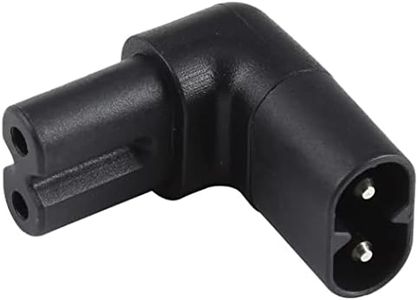 SHAFI® C7 to C8 Right Angle Adapter Male to Female for 90 Degree IEC C7 Female Power Cord 2 Pin - Compatible Samsung TV Cable AC Power Cable LG TV Power Cable PS5 PS4 Xbox Series X/S Cable