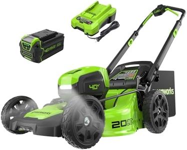 Greenworks 40V 20" Brushless Push Mower, 4.0Ah Battery (Aluminum Handles + Light)