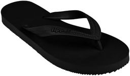 Fipper Slipper BASIC Rubber Thongs, Black, Men’s sizes - Authentic Brand with a colourful history (Black, 9UK,10US)