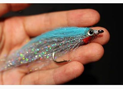 Tigofly 10 pcs 10 Colors 1/0 4cm High Carbon Hook Holo Silver Salmon Trout Sea Bass Steelhead Minnow Fly Fishing Flies Lure Set