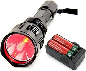 BESTSUN Brightest Waterproof Red Light Flashlight HS-802 1000 Lumens 350 Yard Long Range Red Hunting Light Coyote Hog Night Vision Red LED Flashlight Light Lamp Torch with Battery and Charger