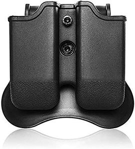 Double Magazine Pouch Fit Glock 17 19 22 23 26 27 31 32 33 34 35 37 38 39-9mm .40 Cal Dual Stack Mag Holder | Polymer Paddle Holster | 360°Adjustable Cant | Ambidextrous | Outside Waistband | Black