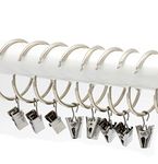 HorBous Curtain Rings with Clips Easy Open and Close 50mm Pack of 30 (C)