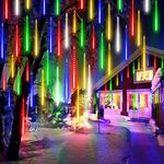 EEIEER Christmas Outdoor Lights, LED Meteor Shower Lights for Christmas Decorations Tubes, Waterproof Icicle Lights for Tree & Party & Holiday (20 inch, Multicolor)