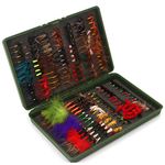 Fly Fishing Flies Assortment Kit Dry Wet Nyphms Tenkara Popper Streamer Woolly Bugger for Trout Bass Salmon Steelhead with Fly Box (168PCS Fishing Flies Kit)