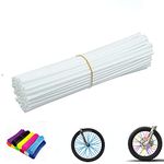 PPXIONG White Spoke Skins Covers Wheel Spoke Wraps Skins Pipe Trim Decoration Protector for Motorcycle Dirt Bike Kawasaki Honda Yamaha BMW Suzuki -72 Pcs