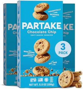 Partake Crunchy Soft Baked Chocolate Chip Cookies - Gluten Free - Vegan - Free From the Top 9 Allergens Including Dairy, Wheat, Soy, Eggs, & Peanuts - Non GMO - Safe School & Office Snack (3 Pack, 5.5oz Boxes)