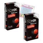 Sanitary Towels Night Time Maxi | Period Pads | Extra Cushioned for Comfort and Protection | Kotex Nighttime | Moisture-Wicking | Pack of 2x10 (20 Pads) | Including Jaspem Period Tracker