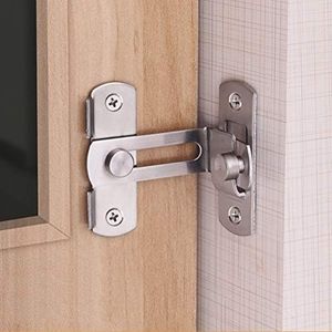 dingchi Stainless Steel 90 Degree Buckle flip Latch Right Angle Door Latch Lock Lever Latch Heavy Duty Safety Door Lock, Brushed Nickel
