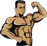 Strong Muscular Body Builder Cartoo