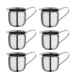 Set of 6-3oz - Stainless Steel Creamer Pitchers, creamer dispenser, Creamer Metal, Creamer Cup, Restaurant Milk Dispenser, Mini Creamer Pitcher, Stainless Steel Coffee Creamer