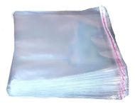 12" x 16" | 100 Pieces | Self Adhesive BOPP Seal Bag | Transparent | Clear | Multipurpose Plastic Packing Bags Pouches | Reusable Recyclable Resealable |