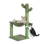 PAWZ Road Cactus Scratching Posts, Stylish Cat Tree, Green Hammock with Ball, H: 91cm/35.8"