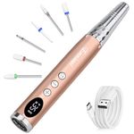 Enniewi Electric Nail File Cordless 35000RPM Professional Nail Drill Rechargeable with 5 In 1 Ceramic Bits &Portable Set Tools for Acrylic Gel Nails Efile Nail Drill Kit Manicure Pedicure Home Salon Use