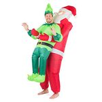 Bodysocks® Inflatable Santa Carrying Elf Costume