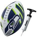 Franklin Sports NFL Seattle Seahawks Football - Youth Football - Mini 8.5" Rubber Football - Perfect for Kids - Team Logos and Colors!, Black, 70153F28Z