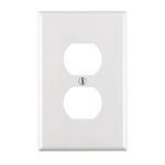 Leviton 00PJ8-00W 1-Gang Duplex Receptacle Wall Plate