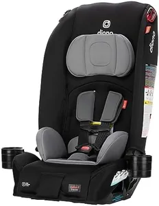 Diono Radian 3R, All-in-One Convertible Car Seat, Rear and Forward Facing, 10 Years 1 Car Seat, Slim Fit 3 Across, Black Storm