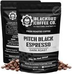 Blackout Coffee Pitch Black Espresso Extra Dark Roast - Aromatic, European-Style Espresso - Small Batch Freshly Roasted in the USA - 12 oz Bag (Whole Bean Coffee)