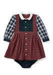 RALPH LAUREN RALPH LAUREN Baby Girls Contrast Cotton Dress, Red Multi (3 Months)