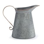 Burton & Burton 9727465 Embossed Galvanized tin Pitcher, Multicolor