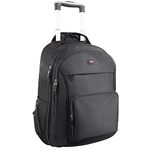 Rolling Backpack, Travel Backpack with Wheels 15.6 Inch Loptop Wheeled Backpack Carry on Luggage Bag Trolley Suitcase for Men Women Adults Business College School Computer Bag, Black