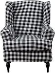 Wing Chair Slipcovers 2 Pieces Stretch Spandex Wingback Chair Covers Sofa Slipcover Printing Wingback Armchair Slipcovers Furniture Protector Couch Soft with Elastic Bottom for Wingback Chairs，14