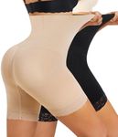 Gotoly Women Tummy Control Shapewear High Waist Butt Lifter Panties Body Shaper Shorts Under Dress Thigh Slimmer Underwear Black and Beige