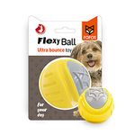 BarkButler x Fofos Flexy Ball Ultra Bounce Loud Squeaky Dog Toy M,Yellow|for Medium Dogs(10-20 kgs)|Dura-Flex TPR|High Bounce|Soft Texture|Gentle on Teeth&Gums|for All Breeds|Chew,Fetch,Play