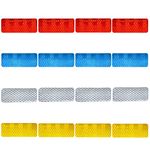 ONTWIE Reflective Tape, 16 Pack 3 x 8cm Car Warning Safety Reflective Sticker, Strong Adhesion and Waterproof, Strongly Reflective High Visibility for Trucks Cars Motorcycles Bicycles, 4 Colors