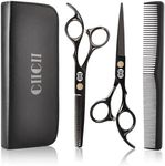 CIICII Hairdressing Scissors Set, Professional Hair Cutting Scissor Barber Kit (Hair Beard Trimming Shaping Grooming Thinning Shears) for Men Women Hairdressers Home Salon Haircut Kit (Black)