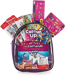 Cello ColourUp Hobby Bag | Colouring Kit includes Crayons, Colour Pencils, Sketch Pens & Activity Book | Travel Friendly Back Pack Bag | Ideal for Kids Gifting, Assorted