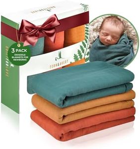 Fern & Avery Swaddle Blankets - Organic Cotton and Bamboo Baby Blankets - Gender Neutral Muslin Swaddles for Baby Boy or Baby Girl - Newborn Essential Receiving Blankets - Swaddle Set of 3 - Forest