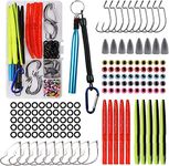 139pcs Wacky Rig Tool Soft Plastic Stick Baits O-Rings Weedless Hooks Worm Hooks Sinker Weights Beads Bass Fishing Worms Fishing Lure Kit