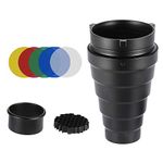 Metal Conical Snoot with Honeycomb Grid 5pcs Color Filter Kit for Bowens Mount Studio Strobe Monolight Photography Flash