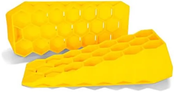 Camco Wedge RV Leveler, Set of 2 | Helps Your RV Appliances and Tanks Operate More Efficiently | Compatible with RVs with Parking Brakes | Yellow (44580)