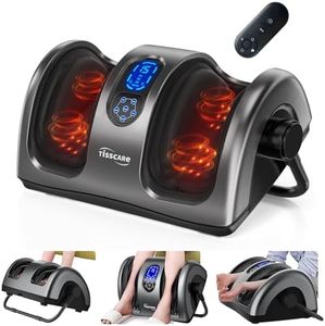 TISSCARE Fußmassagegerät, Shiatsu Bein und Wadenmassagegerät mit Wärme, Kneten, Rollen, Drücken, 360° verstellbarer Griff, Fussmassagegerät elektrisch für Schmerzen, Geschenke für Frauen Männer