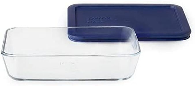 Pyrex 3-Cup Single Rectangular Food Storage Container with BPA-Free Lid, Non-Toxic, Tempered Non-Pourous Glass, Microwave, Dishwasher, Freezer and Oven Safe, Blue