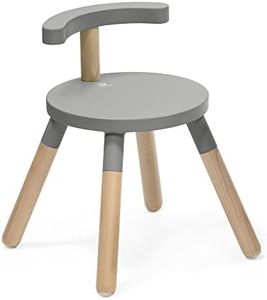 Stokke MuTable Sedia, Storm Grey - Versione 2023 - Altezza della seduta regolabile e schienale rimovibile - Realizzata in legno di faggio - Per bambini da 1,5 a 8 anni