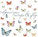 RoomMates RMK3263SCS Lisa Audit Butterfly Quote Peel and Stick Wall Decals, Multicolor