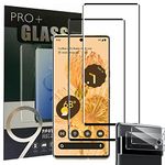 For Google Pixel 6 Pro Screen Protector Tempered Glass ,[3+1 Pack] 3 Pack Screen Protector+1 Pack Camera Lens ProtectorFilm 9H Hardness HD,3D Film Easy install,Anti-Scratch,Bubble Free, for Google Pixel 6 Pro