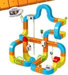 Electric klick Rail Infinity 3D Train Set, Building Stem Toys for Boys Girls, Flexible Race Car Track with Cube & Motorized Train, Gravity-Defying 3D Layout Building Kit, 167 Pcs