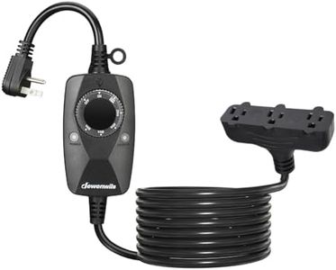 DEWENWILS Light Timer Outdoor Weatherproof with 12 FT Extension Cord, Photocell Timer Switch with 3 Grounded Outlets for Holiday Decorations, Landscape Light, String Lights, UL Listed
