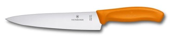 Victorinox Swiss Classic, Professional Carving Knife, Extra Sharp Blade, Straight Grind, 19 cm, Plastic Handle, Stainless Steel, Orange