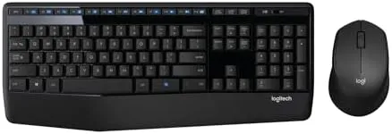 Logitech MK345 Wireless Combo Full-Sized Keyboard with Palm Rest and Comfortable Right-Handed Mouse, 2.4 GHz Wireless USB Receiver, Compatible with PC, Laptop, Black