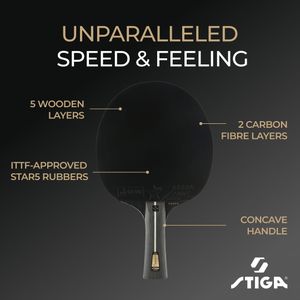 STIGA Pro Carbon Table Tennis Bat – Professional Ping Pong Paddle