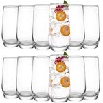 Drinking Glasses Set of 12, Crystal Highball Water Glasses, Glass Cups for Water, Juice, Beverage, Mojito, Mixed Drinks, Cocktail Glass Set-15 Oz