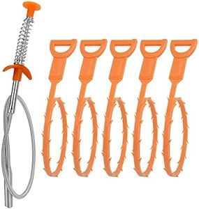 Amazon Basics Drain Clog Remover Tool, 6 Pack